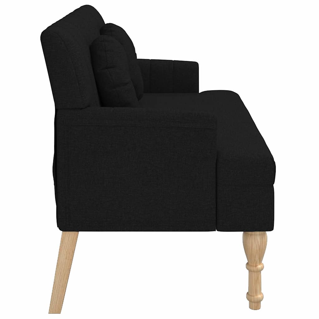 vidaXL Ławka z poduszkami, czarna, 113x64,5x75,5 cm, tkanina