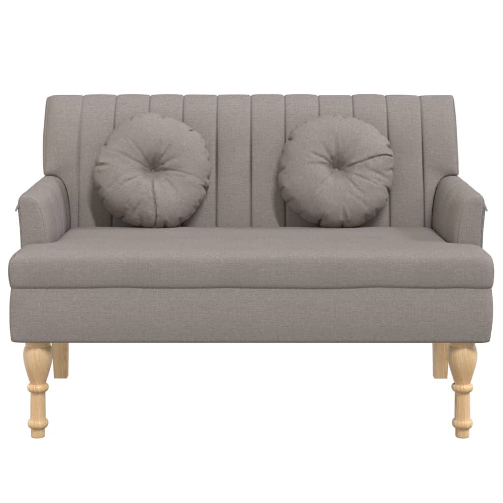 vidaXL Ławka z poduszkami, kolor taupe, 113x64,5x75,5 cm, tkanina