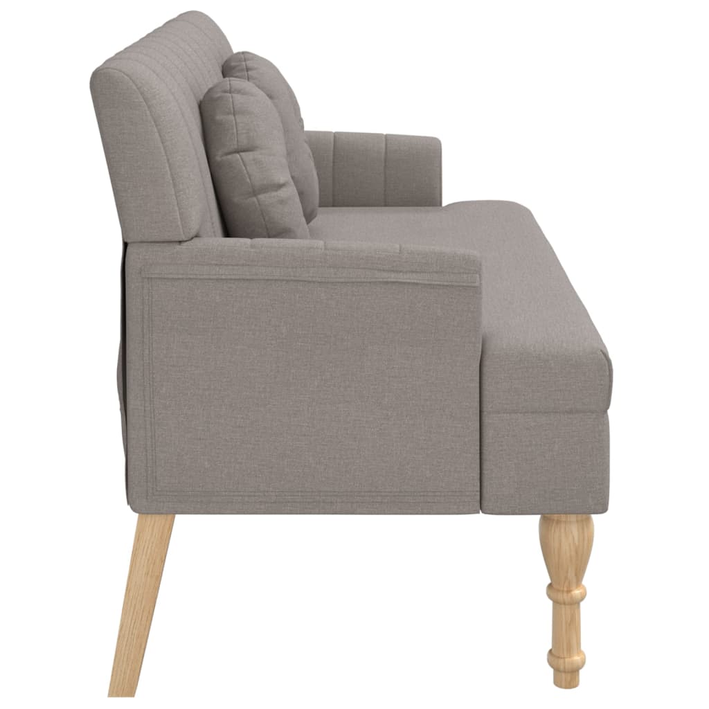 vidaXL Ławka z poduszkami, kolor taupe, 113x64,5x75,5 cm, tkanina