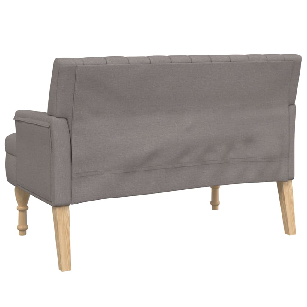 vidaXL Ławka z poduszkami, kolor taupe, 113x64,5x75,5 cm, tkanina