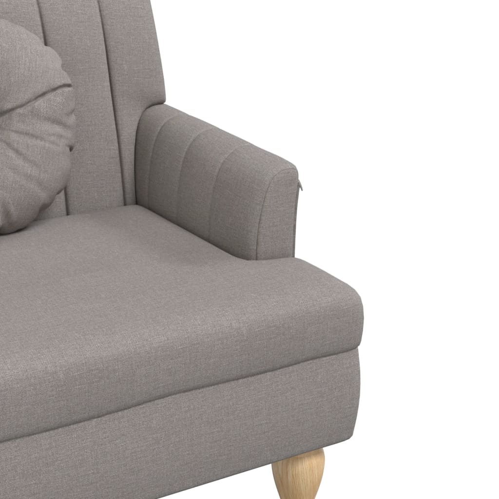 vidaXL Ławka z poduszkami, kolor taupe, 113x64,5x75,5 cm, tkanina