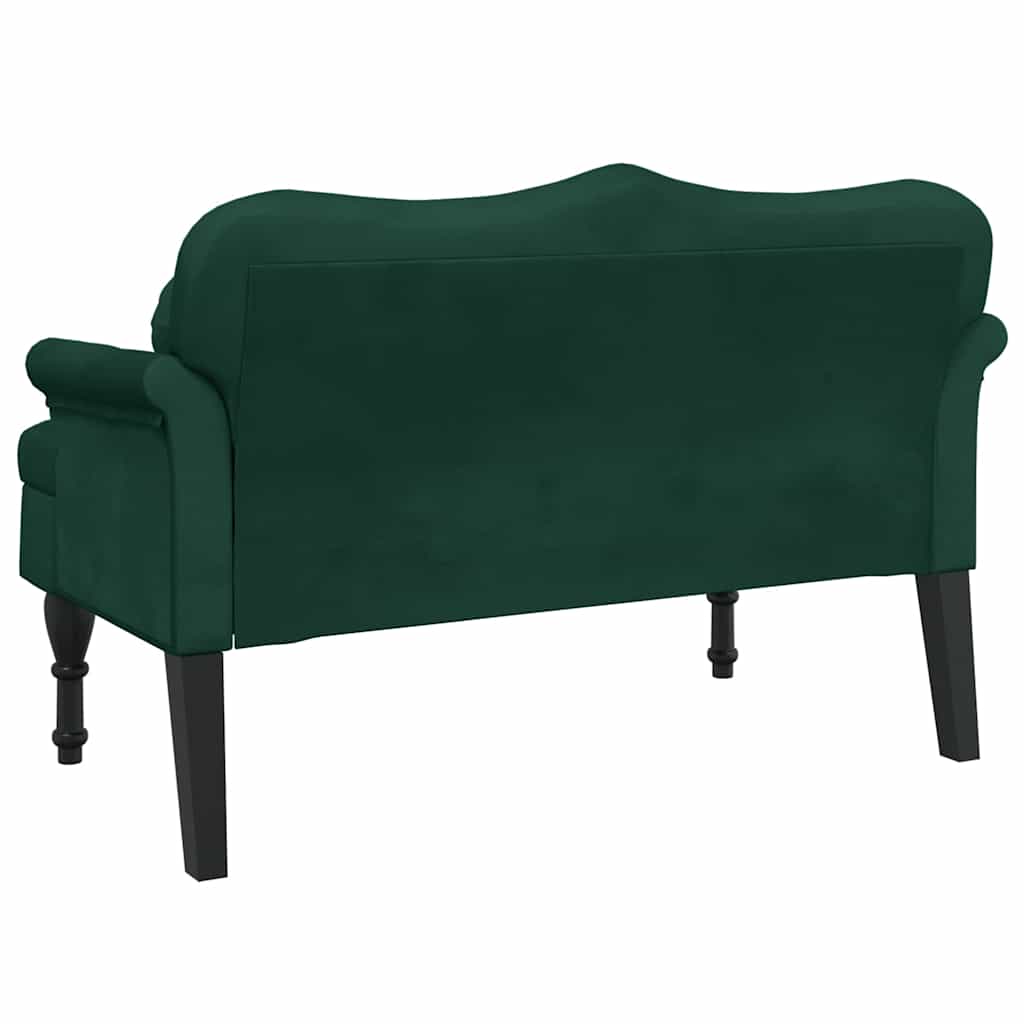vidaXL Ławka z poduszkami Ciemnozielona 120,5x65x75 cm Aksamit
