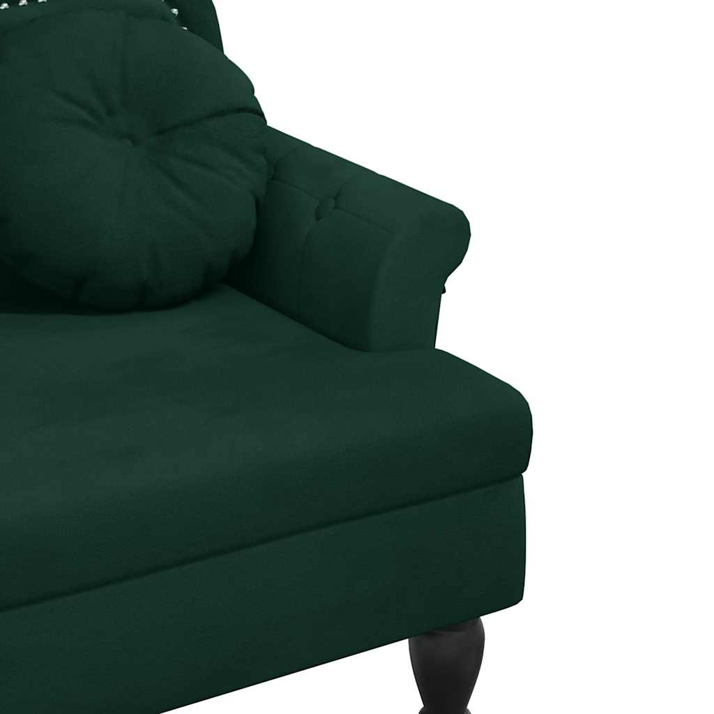 vidaXL Ławka z poduszkami Ciemnozielona 120,5x65x75 cm Aksamit