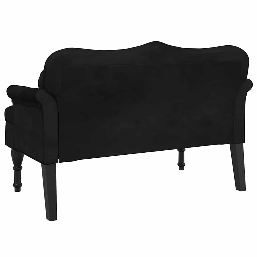 vidaXL Ławka z poduszkami Czarna 120,5x65x75 cm Aksamitna