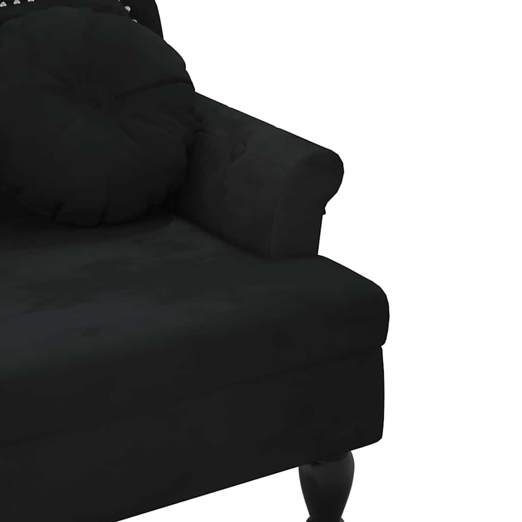 vidaXL Ławka z poduszkami Czarna 120,5x65x75 cm Aksamitna