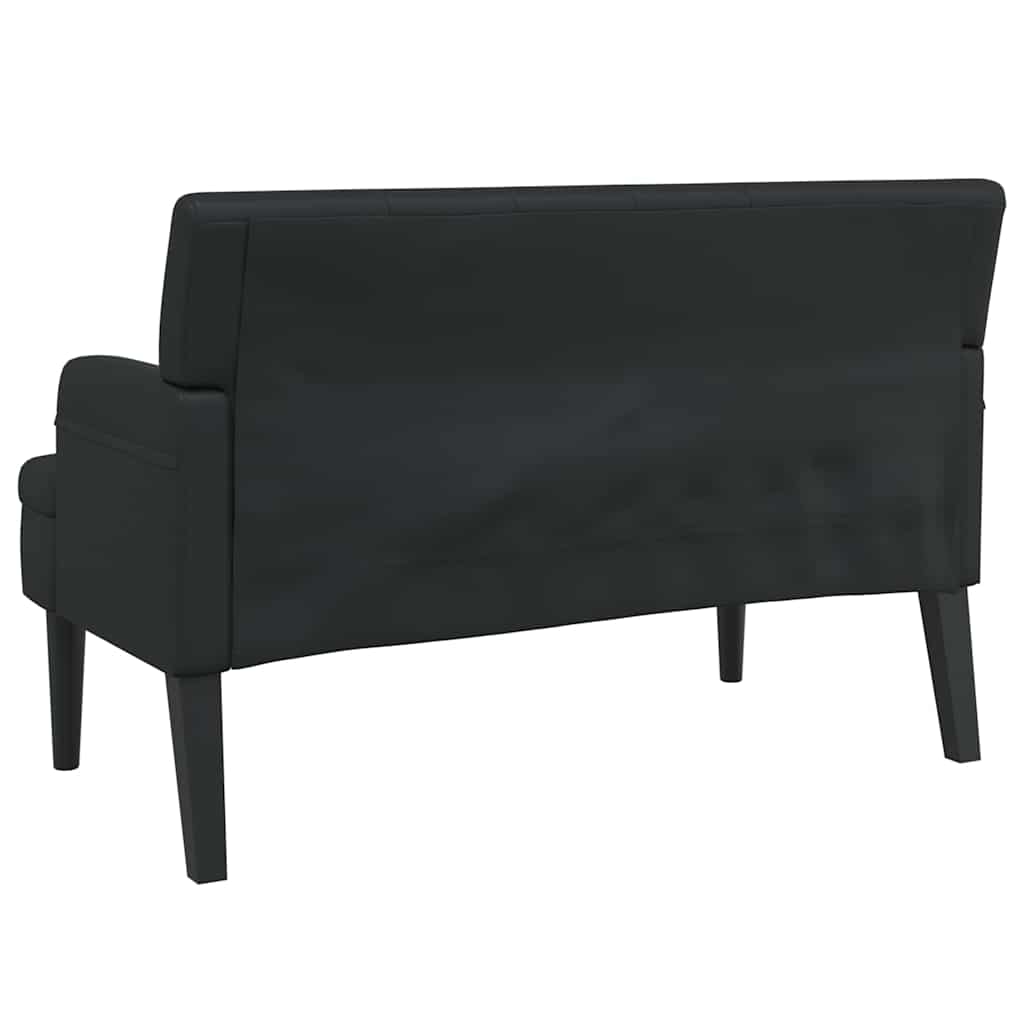vidaXL Ławka z oparciem Czarna 112x65,5x75 cm Skóra ekologiczna
