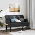 vidaXL Ławka z oparciem Czarna 112x65,5x75 cm Skóra ekologiczna