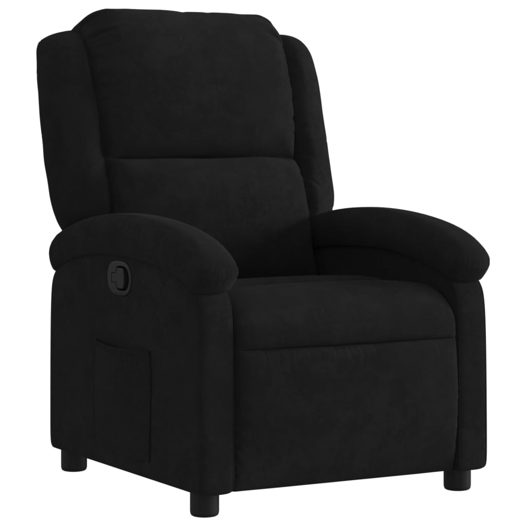 vidaXL Fotel rozkładany, czarny, obity aksamitem