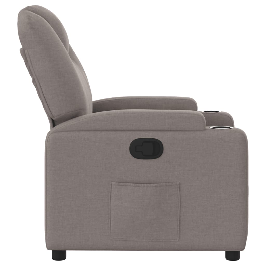 vidaXL Fotel rozkładany, kolor taupe, obity tkaniną
