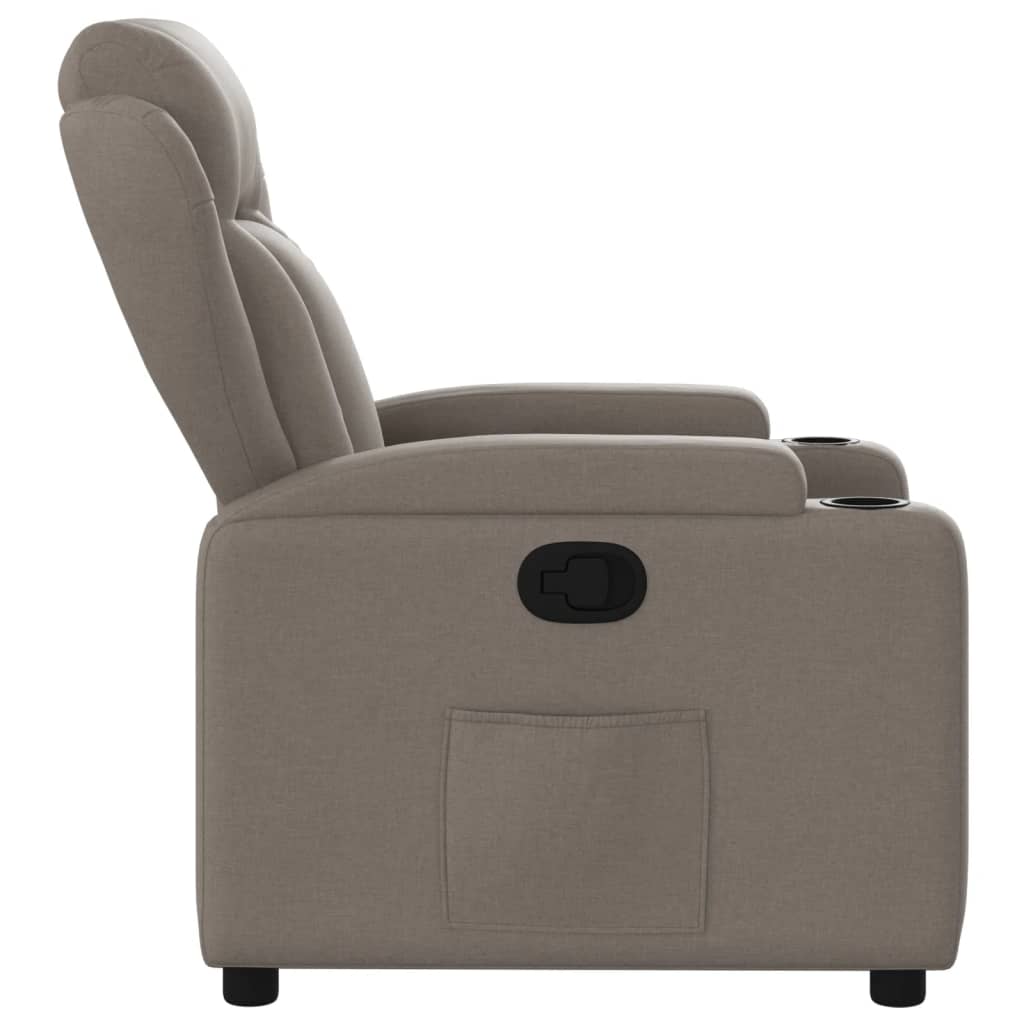 vidaXL Fotel rozkładany, kolor taupe, obity tkaniną