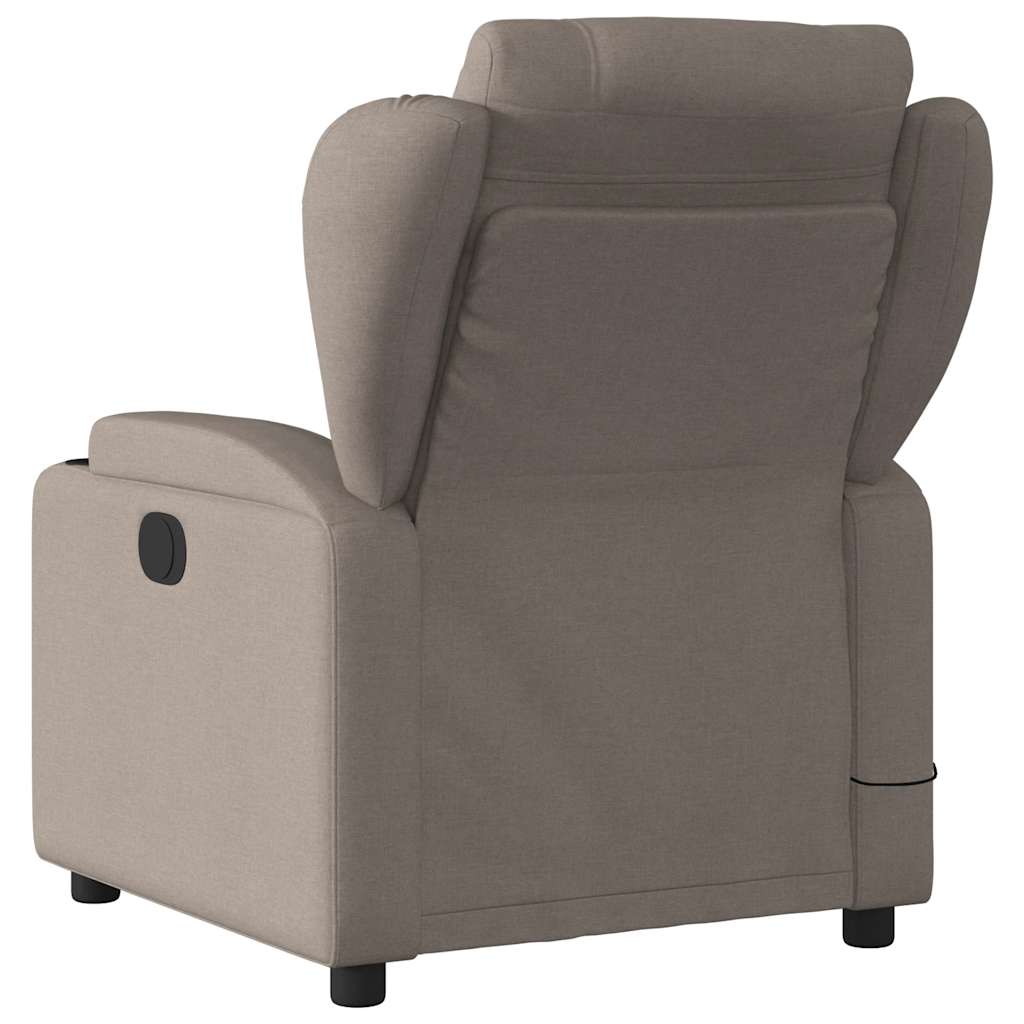 vidaXL Fotel do masażu z funkcją rozkładania, tkanina w kolorze taupe