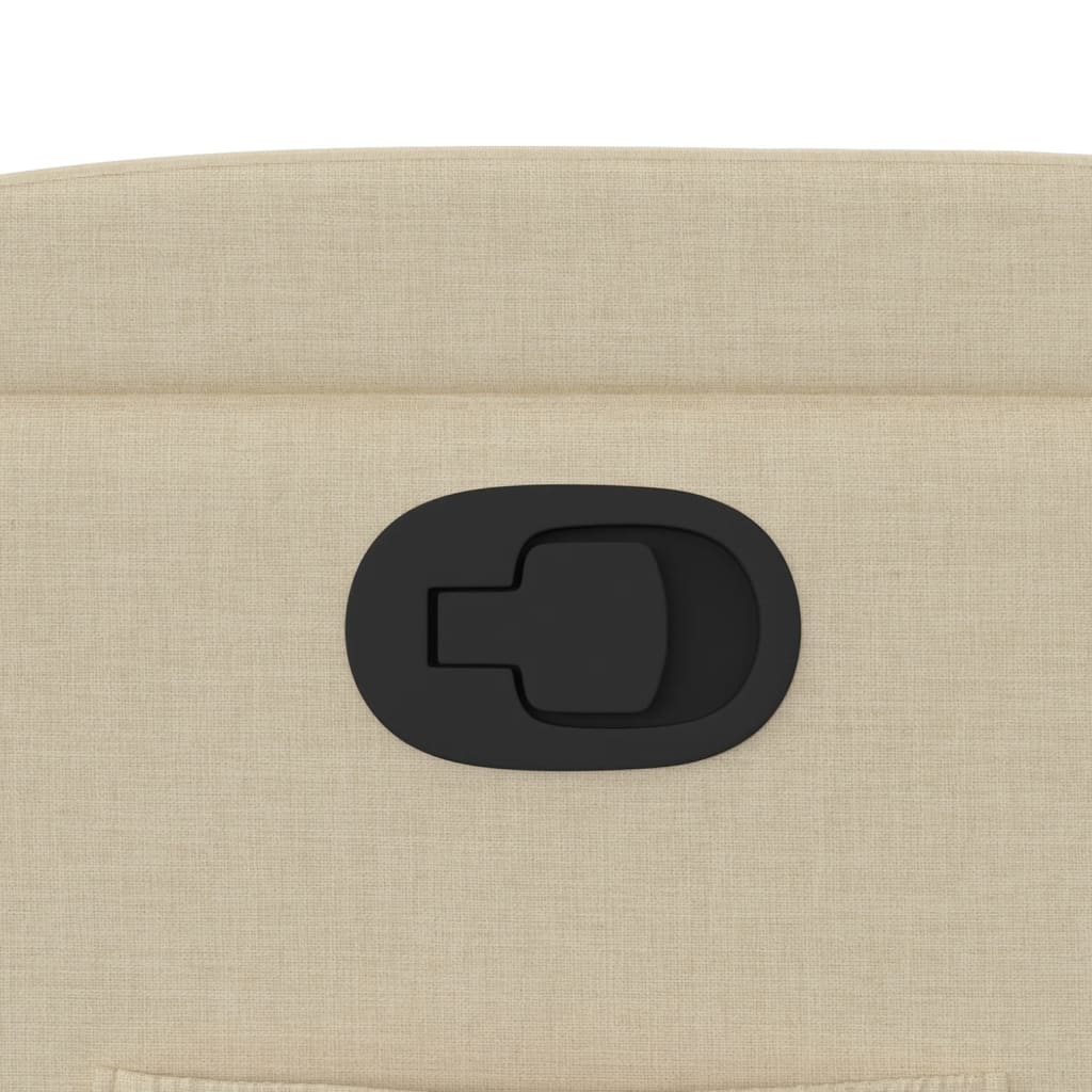 vidaXL Fotel rozkładany, kremowy, obity tkaniną