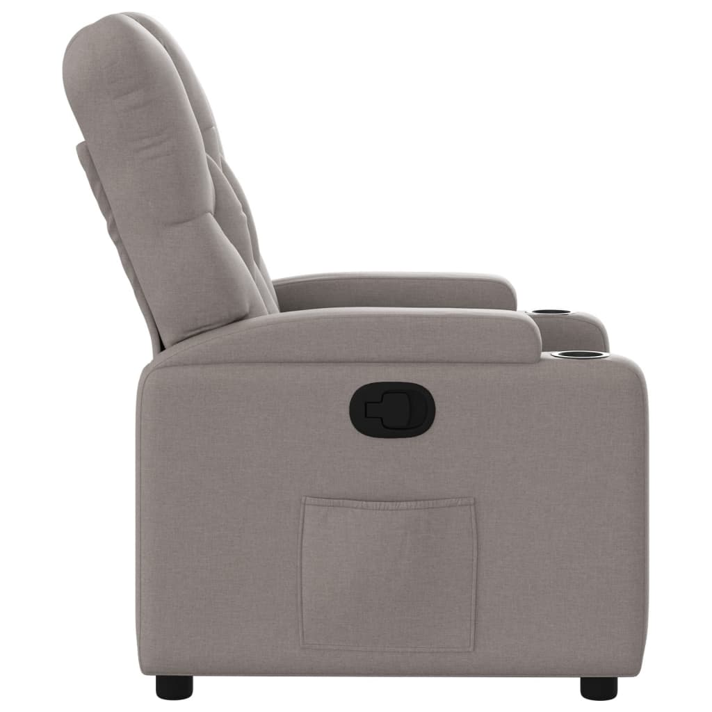 vidaXL Fotel rozkładany, kolor taupe, obity tkaniną