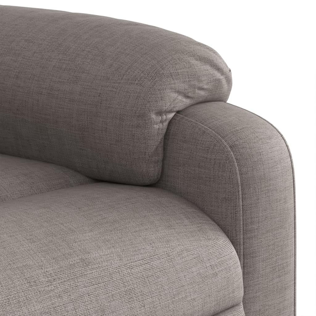 vidaXL Rozkładany fotel masujący, taupe, obity tkaniną