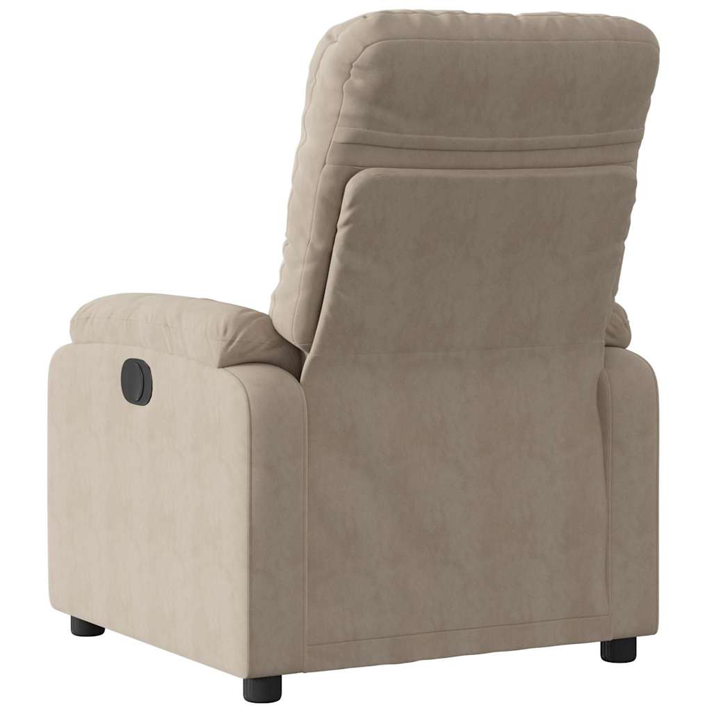 vidaXL Rozkładany fotel, kolor taupe, obity mikrofibrą
