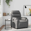 vidaXL Fotel rozkładany, szary, sztuczna skóra