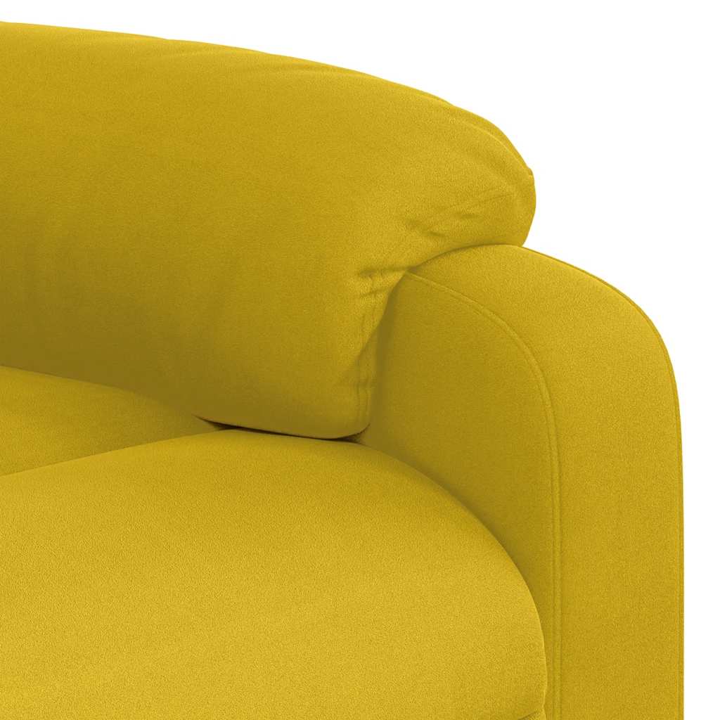 vidaXL Fotel rozkładany, żółty, obity aksamitem