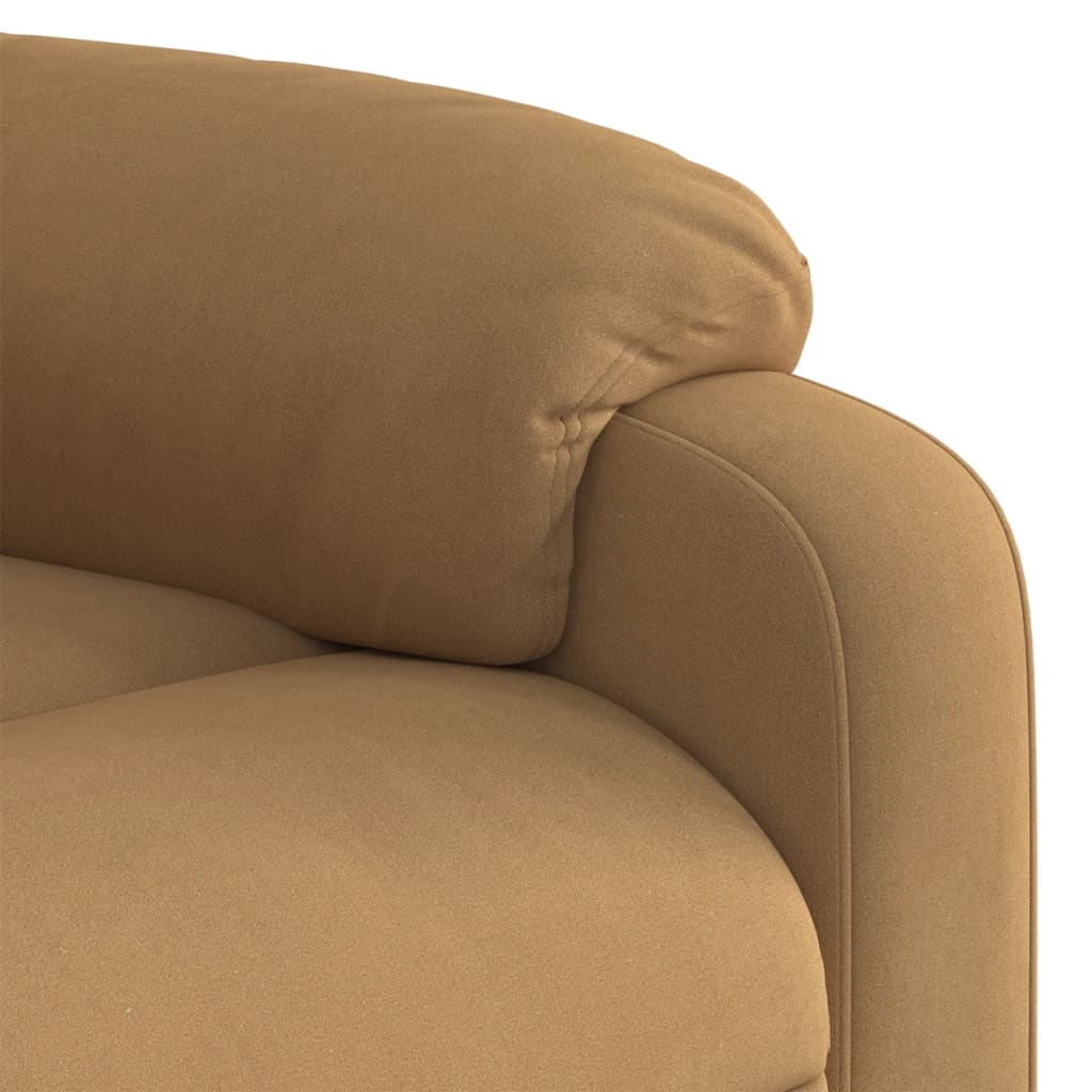 vidaXL Rozkładany fotel masujący, brązowy, obity aksamitem