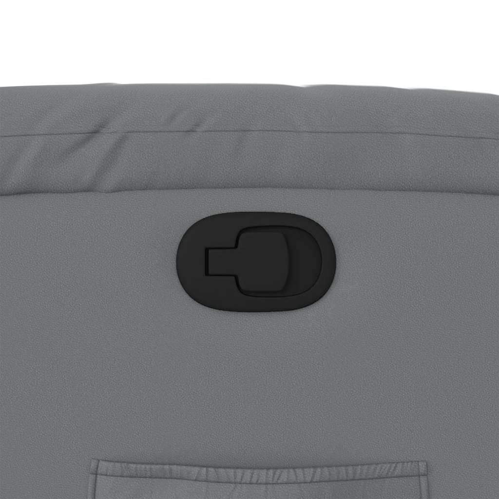 vidaXL Fotel rozkładany, szary, sztuczna skóra