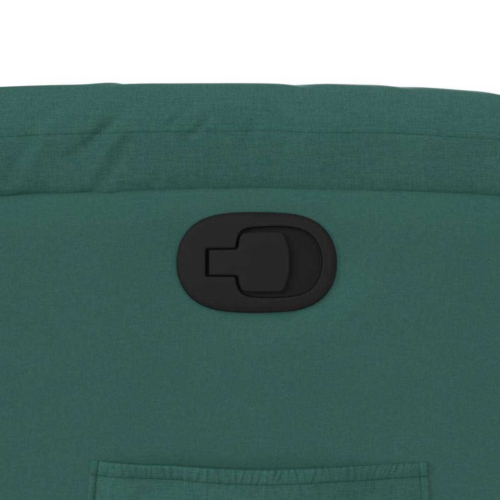 vidaXL Fotel rozkładany, ciemnozielony, tapicerowany tkaniną