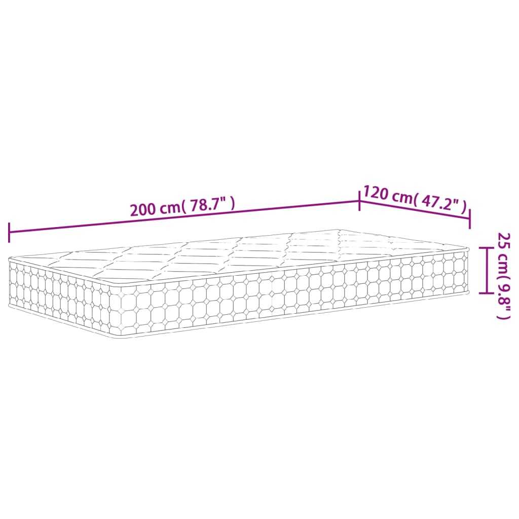 vidaXL Materac kieszeniowy, średnia twardość, 120x200 cm