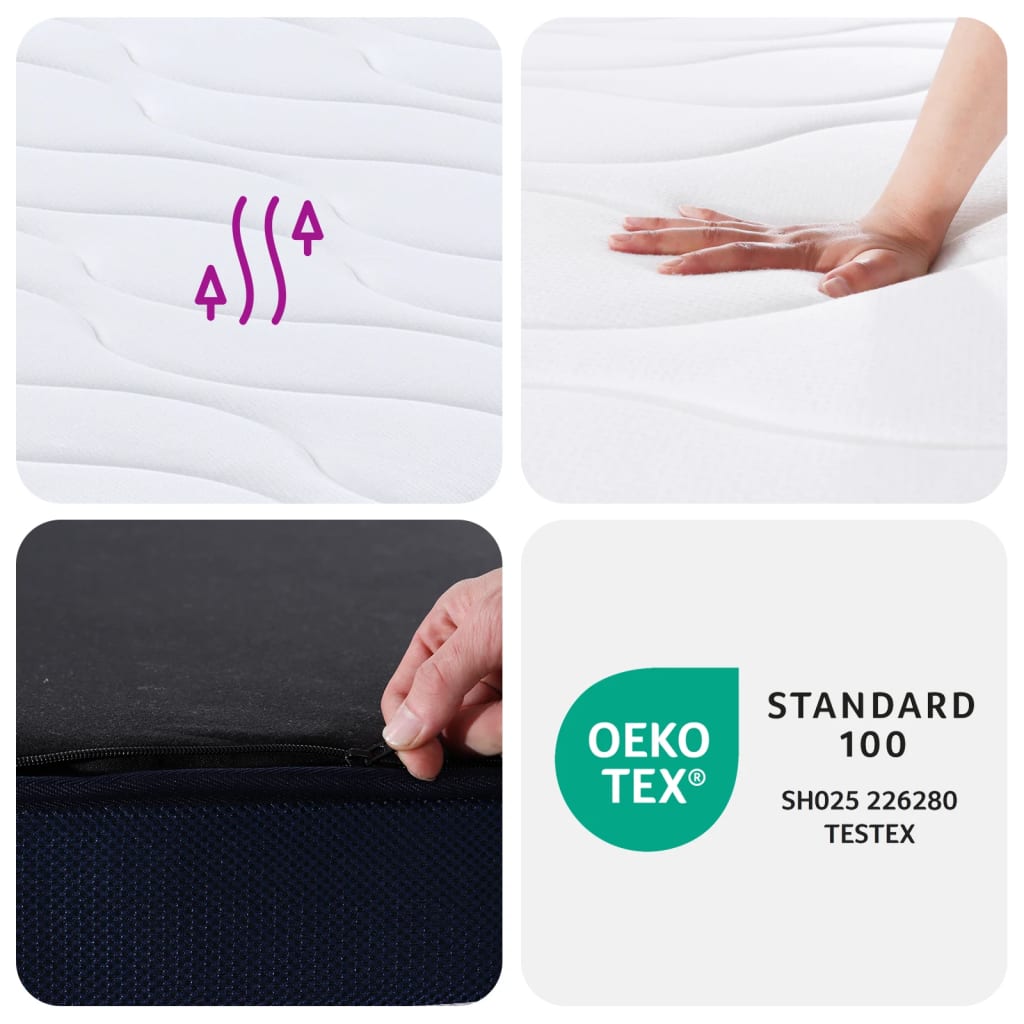 vidaXL Materac kieszeniowy, średnia twardość, 120x200 cm