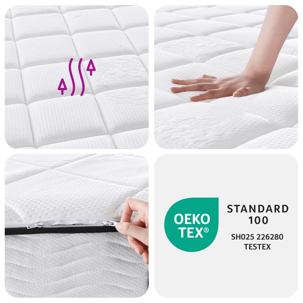 vidaXL Materac kieszeniowy, twardość średnia plus, 90x200 cm