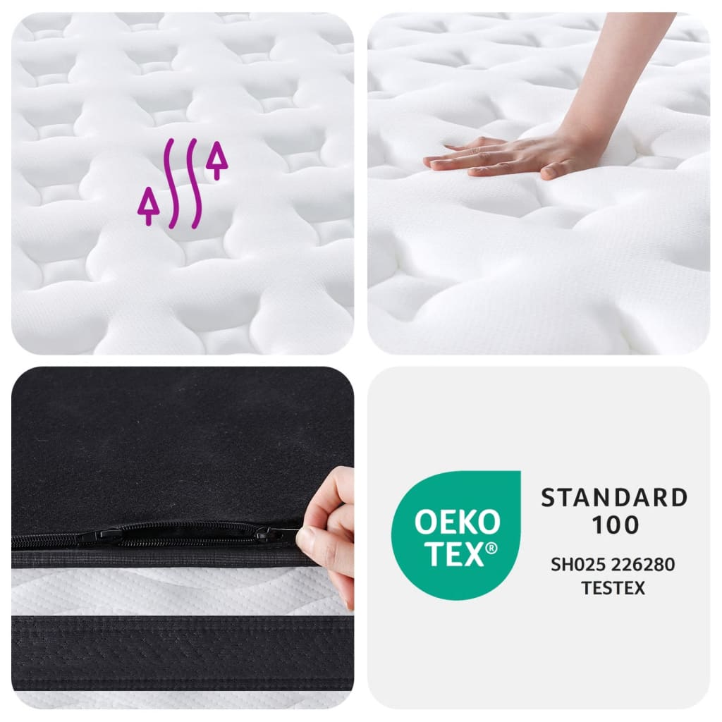 vidaXL Materac kieszeniowy, twardość średnia, 140x200 cm