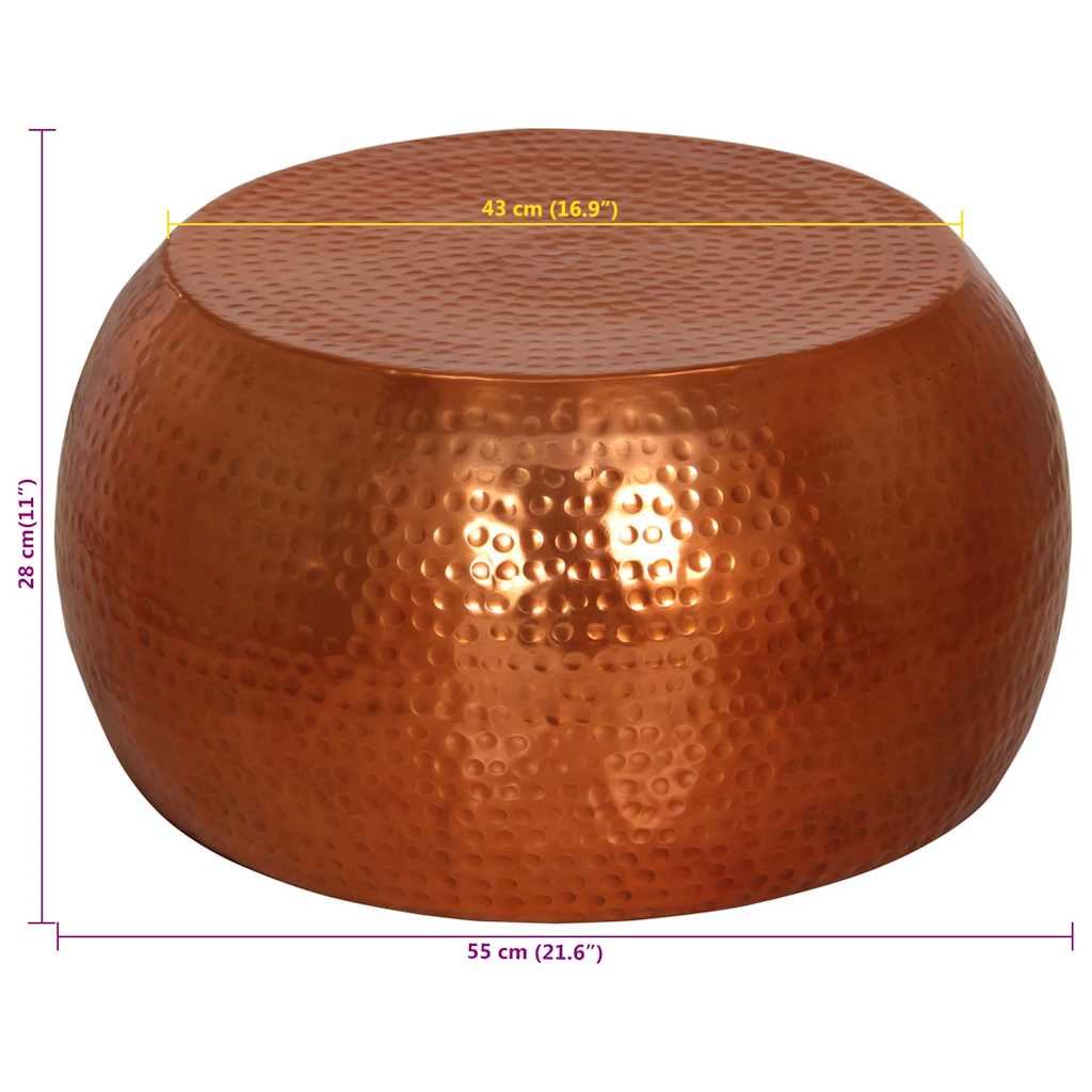 vidaXL Stolik kawowy w kolorze mosiądzu, Ø55x28 cm, aluminium