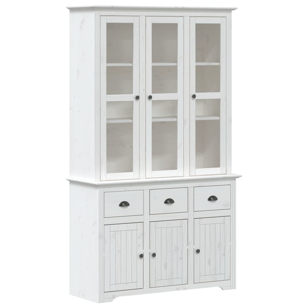 vidaXL Kredens BODO, biały, 115,5x43x200,5 cm, lite drewno sosnowe
