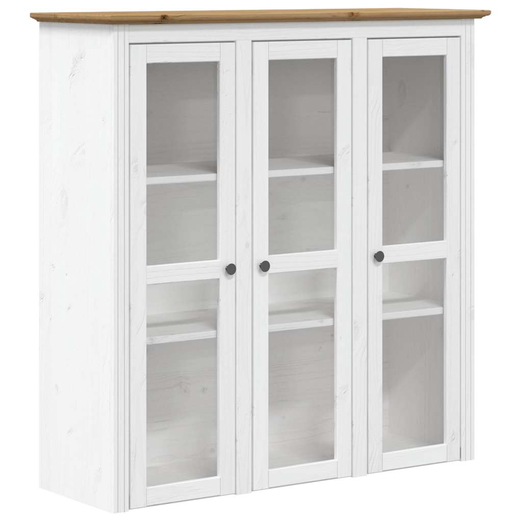 vidaXL Kredens BODO, biało-brązowy, 115,5x43x200,5 cm, drewno sosnowe