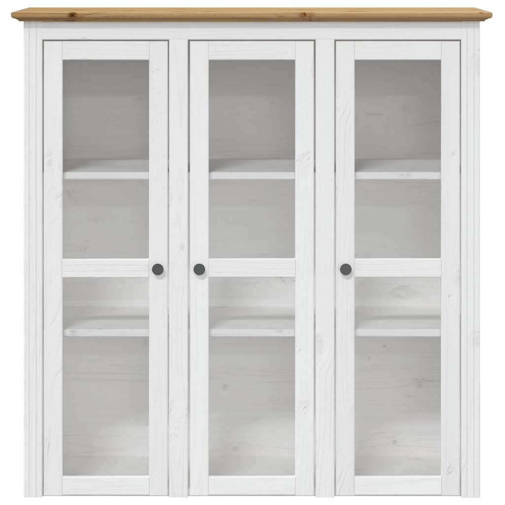 vidaXL Kredens BODO, biało-brązowy, 115,5x43x200,5 cm, drewno sosnowe