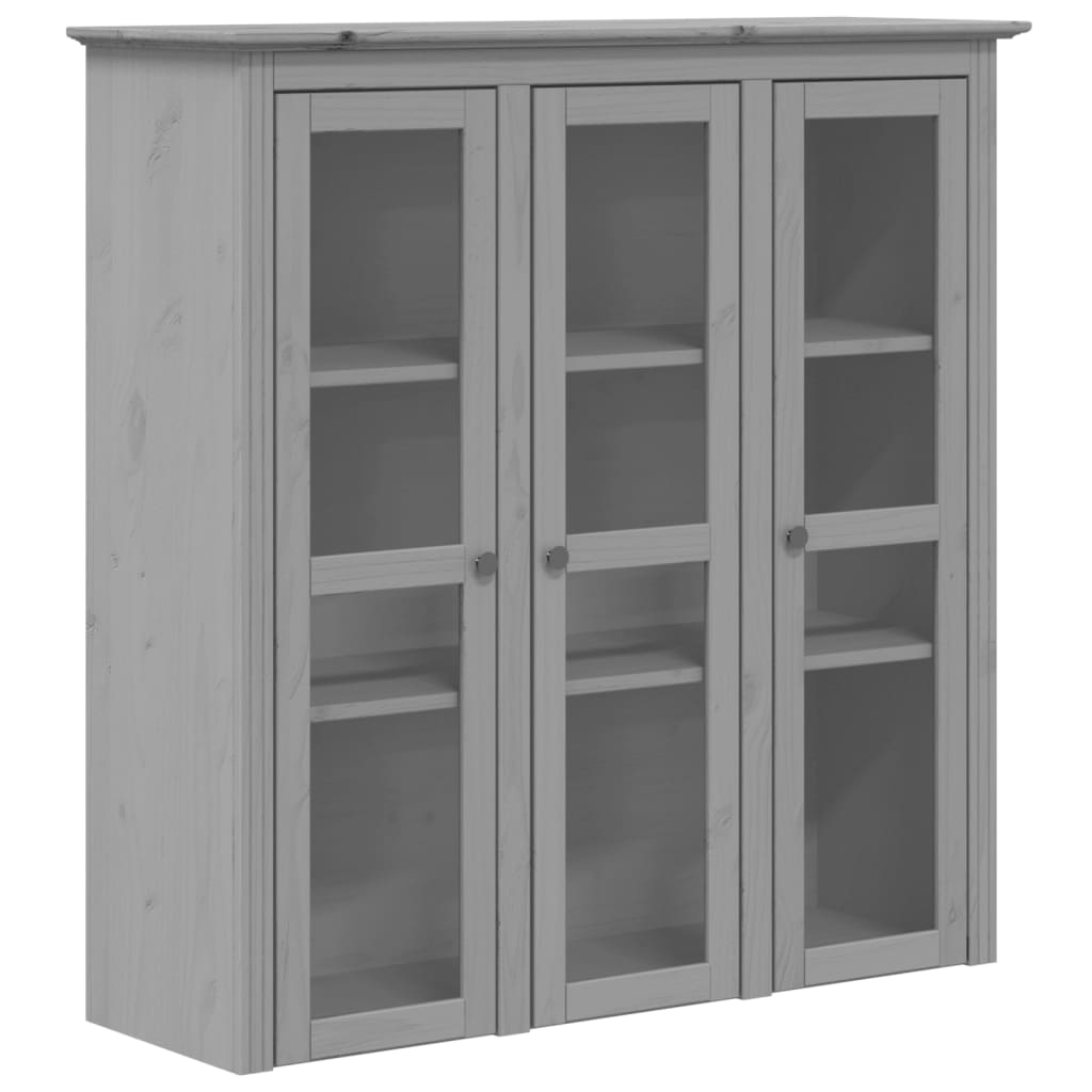 vidaXL Kredens BODO, szary, 115,5x43x200,5 cm, lite drewno sosnowe