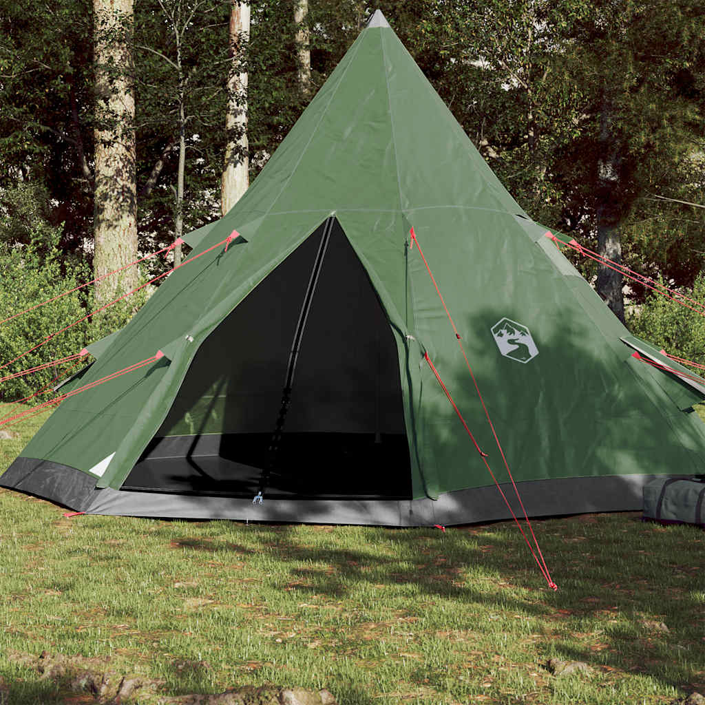 vidaXL Namiot turystyczny, tipi, 4-os., zielony, wodoszczelny