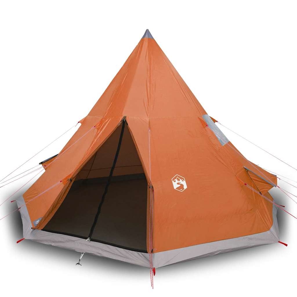 vidaXL Namiot turystyczny, tipi, 4-os., pomarańczowy, wodoszczelny