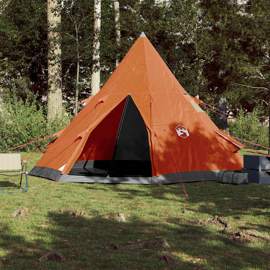 vidaXL Namiot turystyczny, tipi, 4-os., pomarańczowy, wodoszczelny