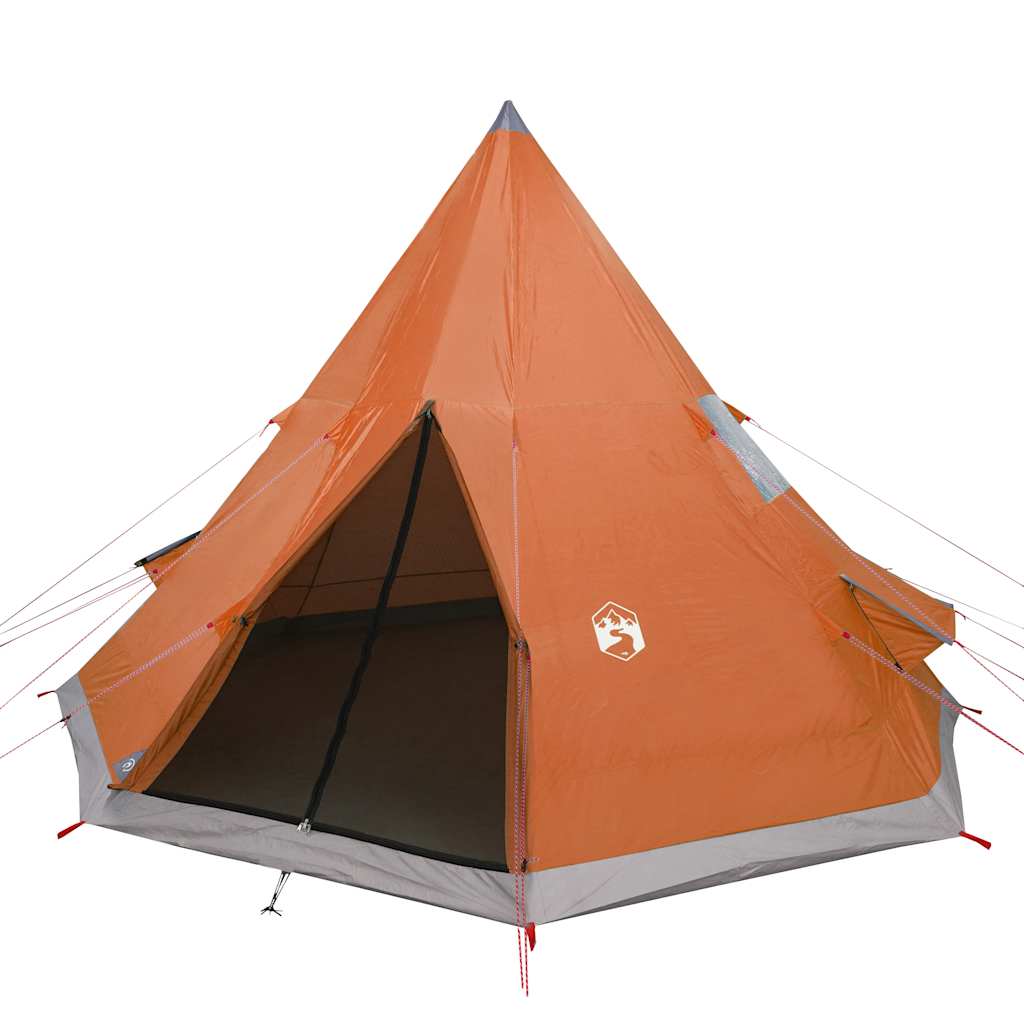 vidaXL Namiot turystyczny, tipi, 4-os., pomarańczowy, wodoszczelny