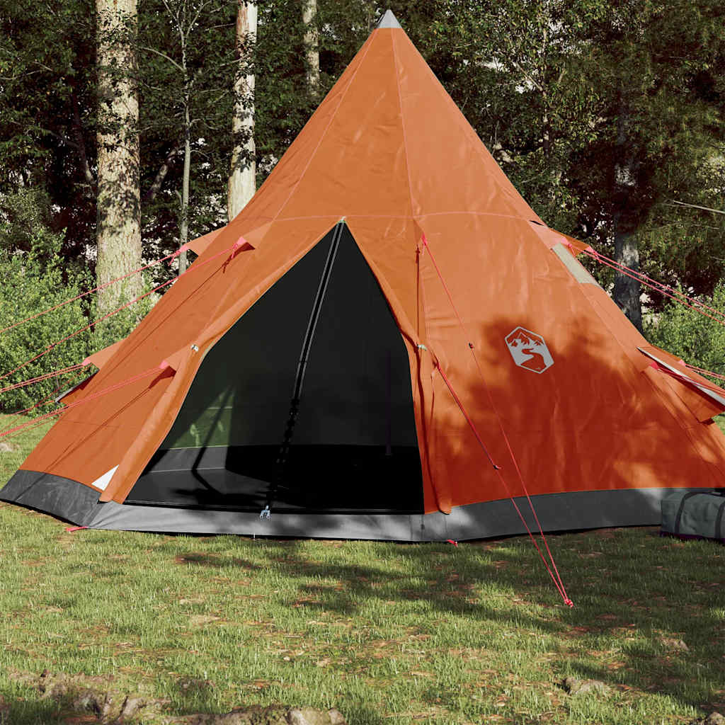 vidaXL Namiot turystyczny, tipi, 4-os., pomarańczowy, wodoszczelny