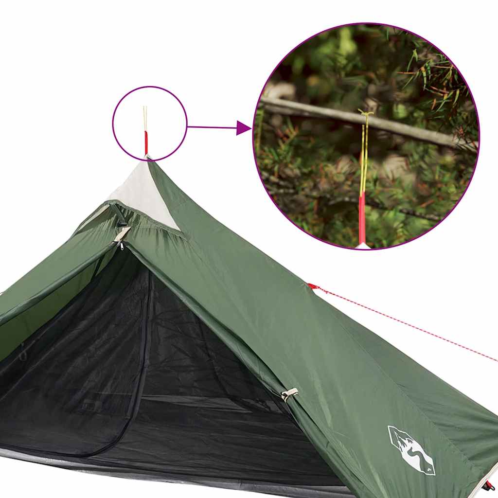 vidaXL Namiot wiszący, tipi, 1-os., zielony, wodoszczelny