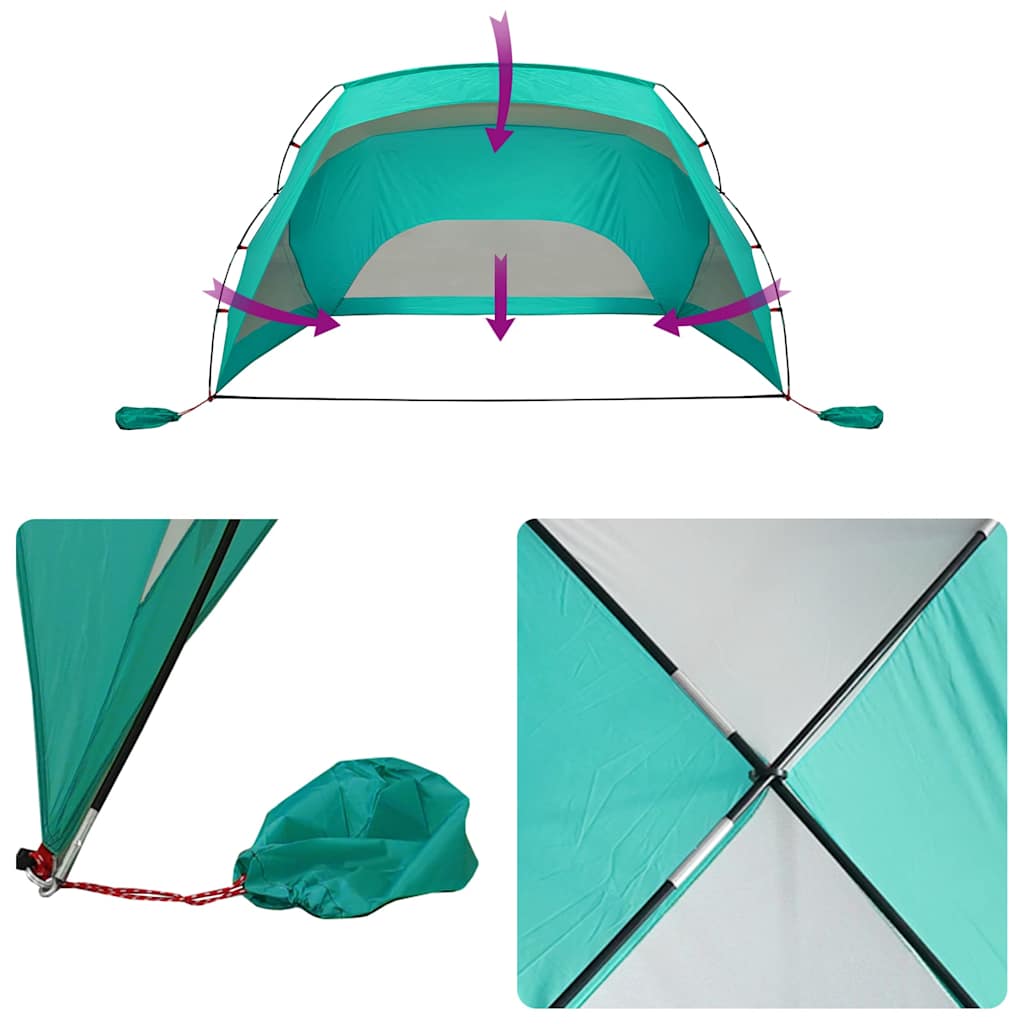 vidaXL Namiot plażowy, zielony, 274x178x170/148 cm, poliester 185T