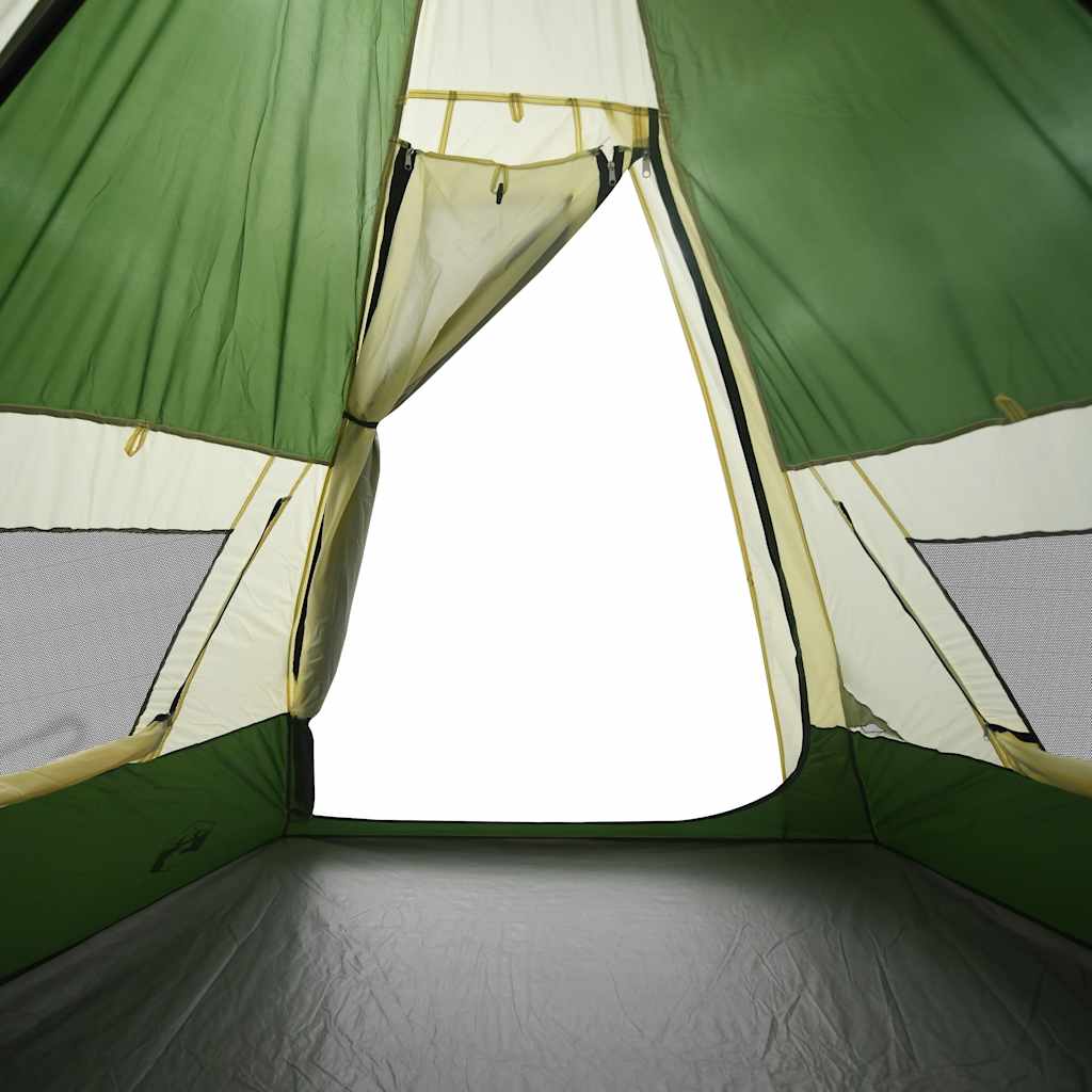 vidaXL Namiot turystyczny, tipi, 7-os., zielony, wodoszczelny