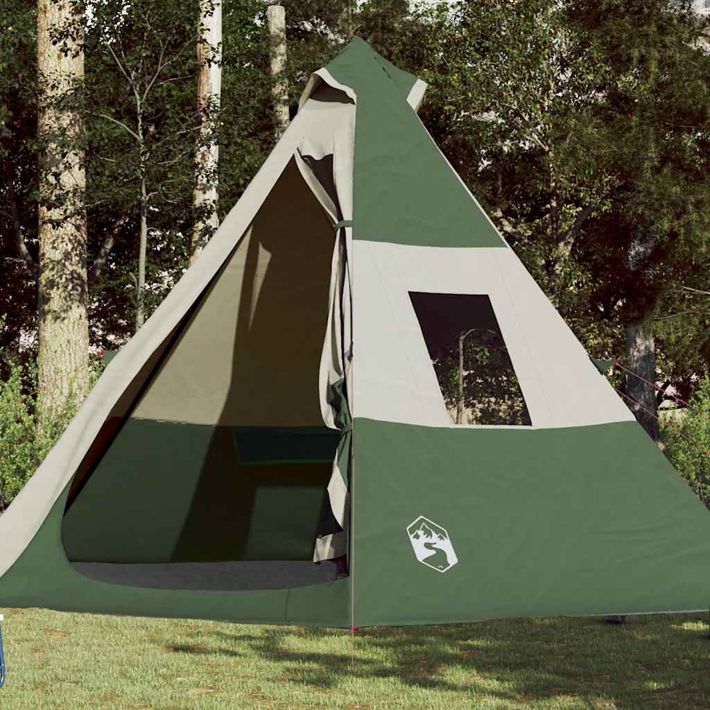 vidaXL Namiot turystyczny, tipi, 7-os., zielony, wodoszczelny