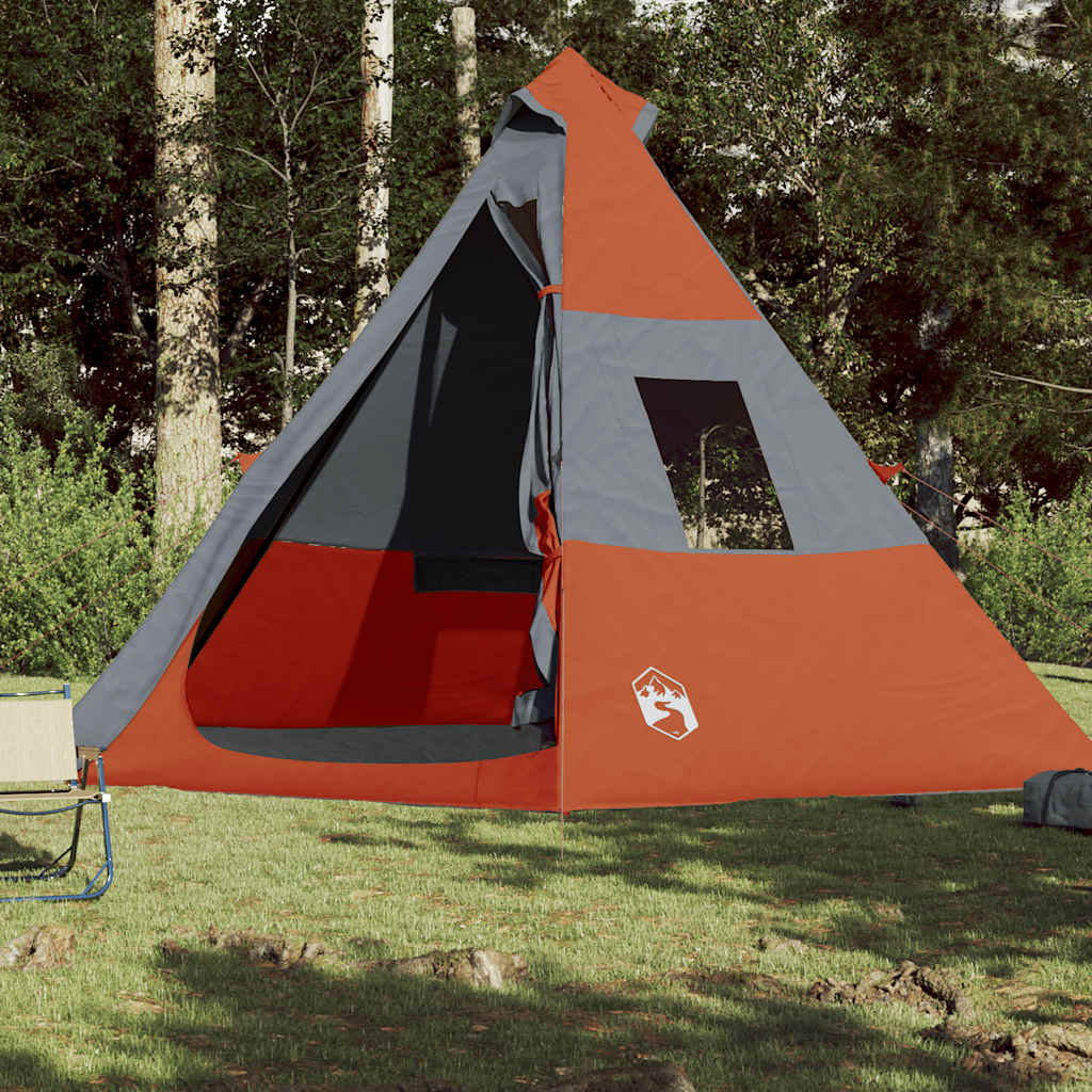 vidaXL Namiot turystyczny, tipi, 7-os., pomarańczowy, wodoszczelny