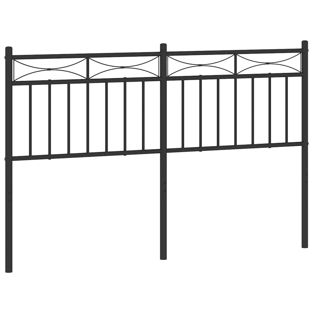 vidaXL Metalowe wymienne wezgłowie, czarne, 135 cm