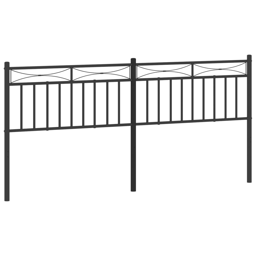 vidaXL Metalowe wymienne wezgłowie, czarne, 193 cm