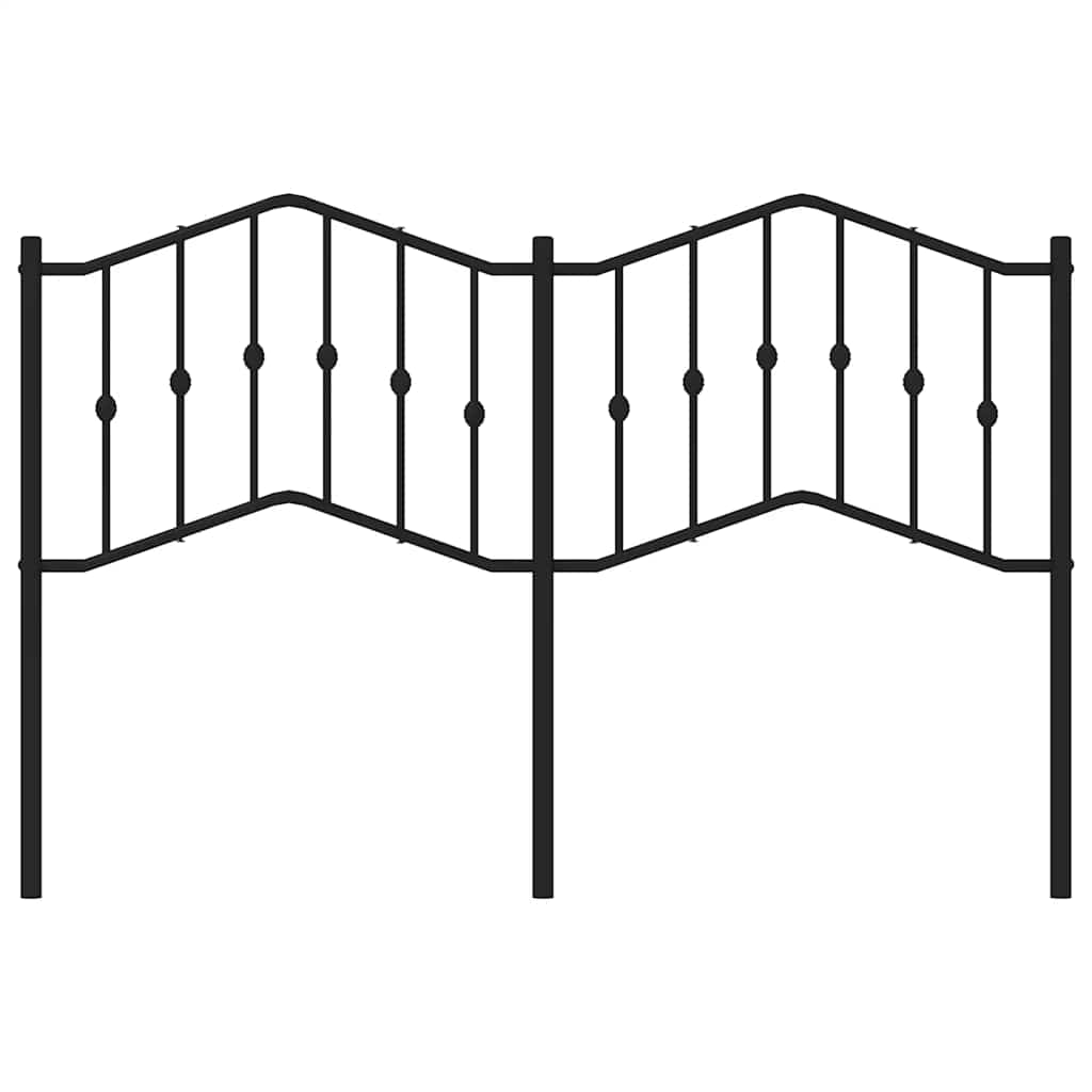 vidaXL Metalowe wymienne wezgłowie, czarne, 135 cm