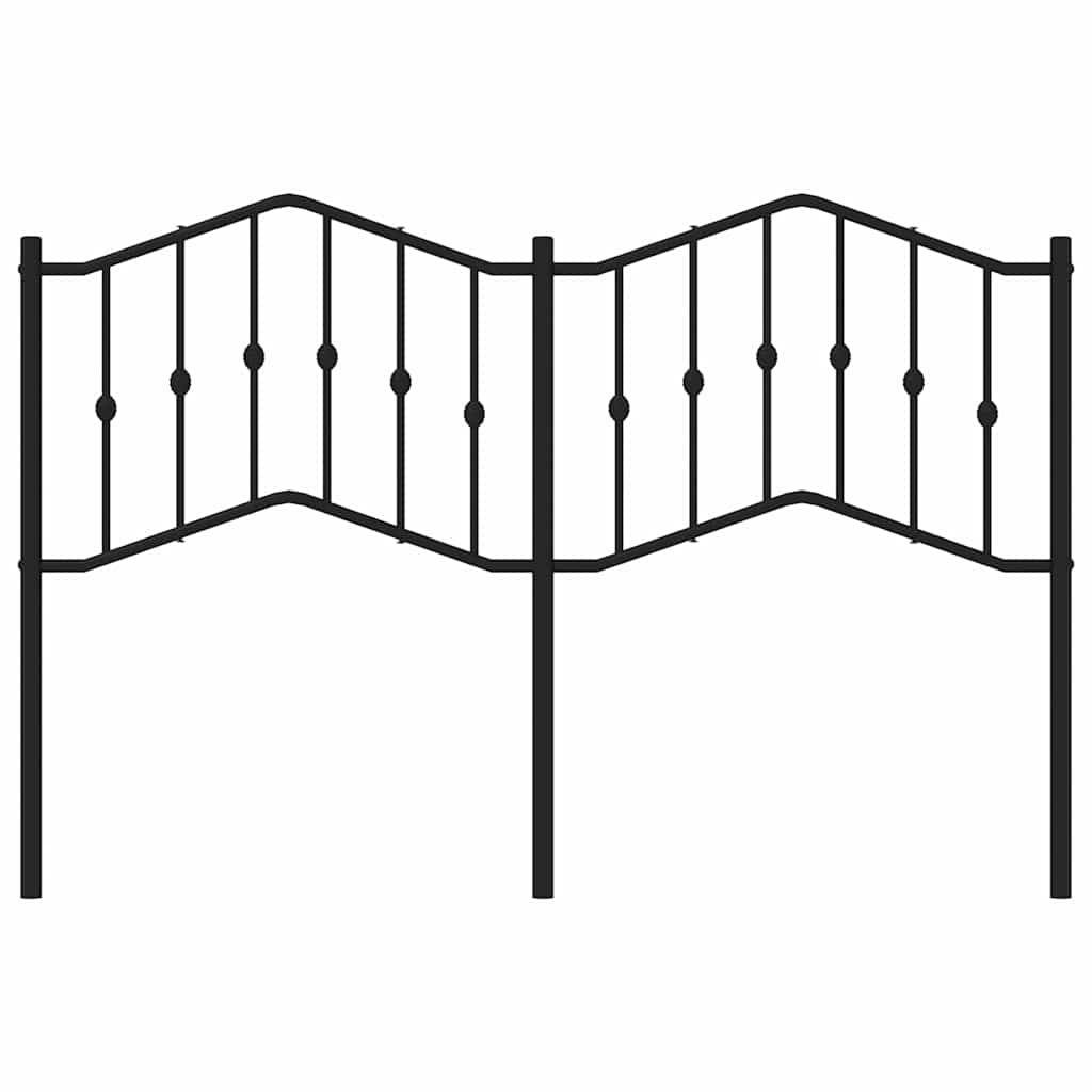 vidaXL Metalowe wymienne wezgłowie, czarne, 150 cm