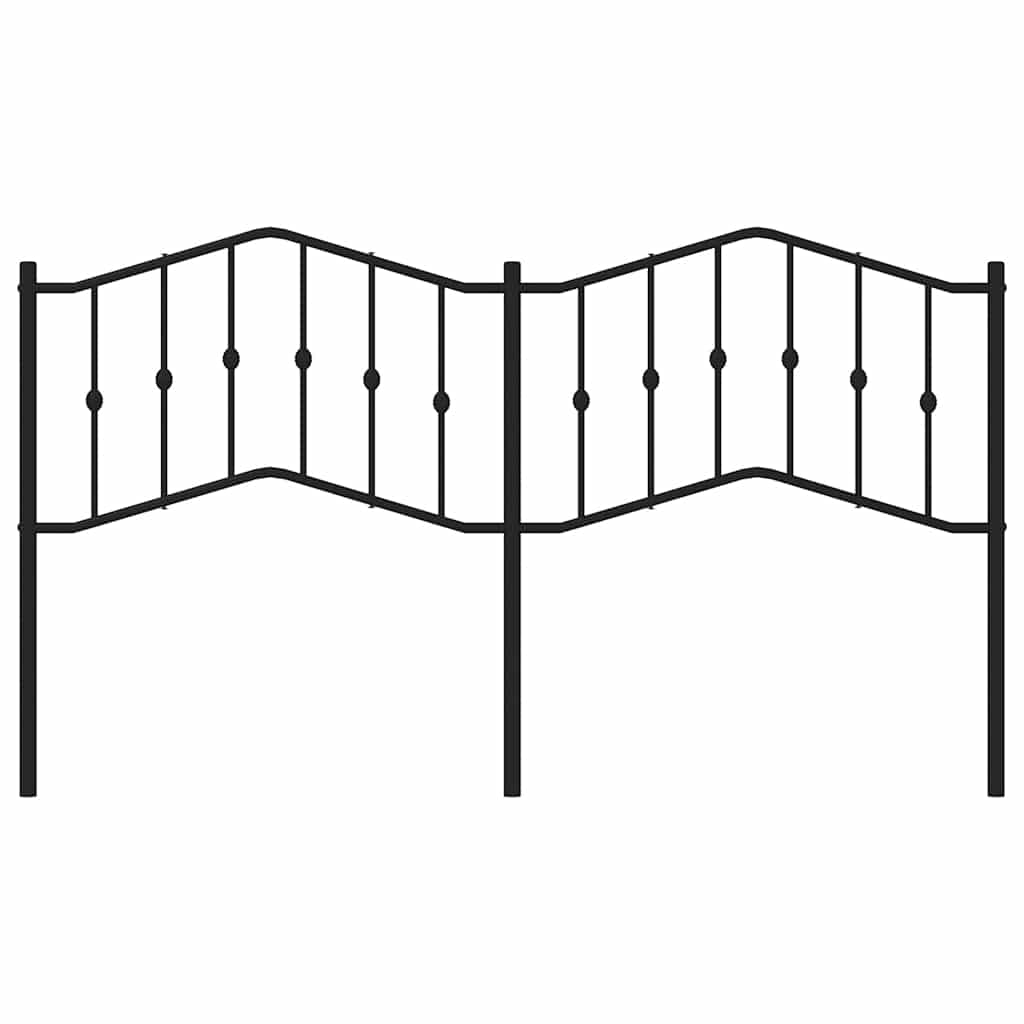 vidaXL Metalowe wymienne wezgłowie, czarne, 180 cm