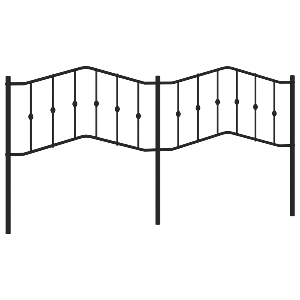 vidaXL Metalowe wymienne wezgłowie, czarne, 200 cm