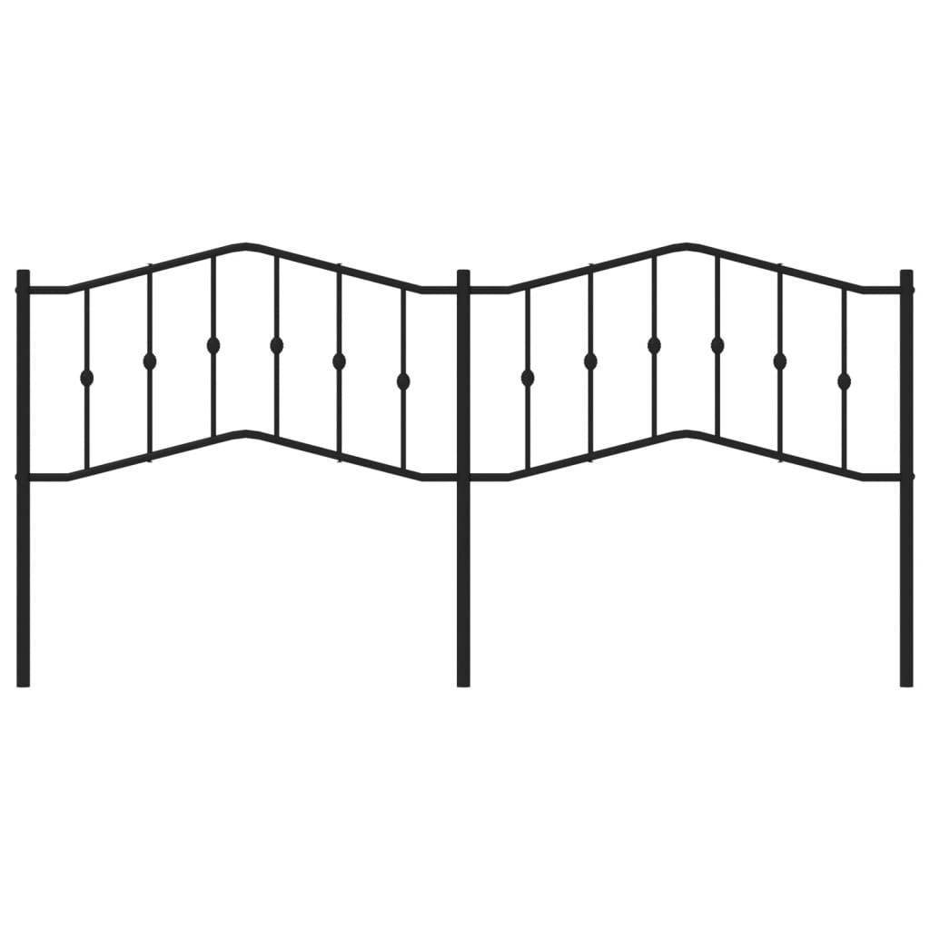 vidaXL Metalowe wymienne wezgłowie, czarne, 200 cm